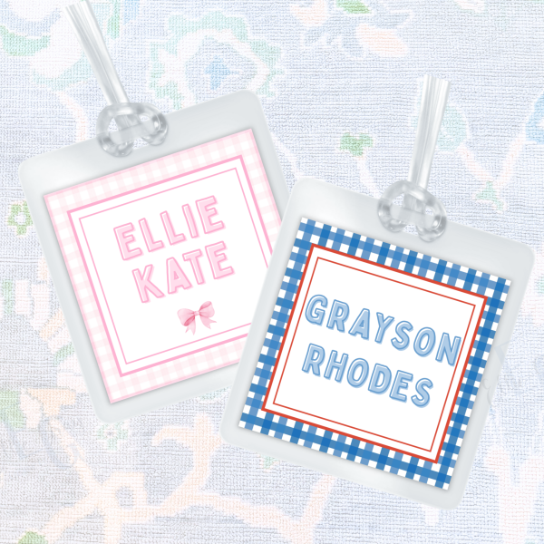 Personalized Gingham Bag Tag