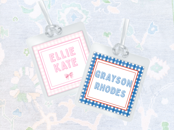 Personalized Gingham Bag Tag