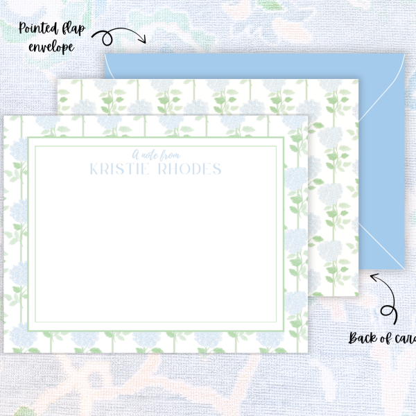 Personalized Hydrangea Stationery Set