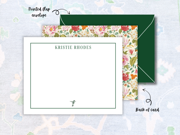 Personalized Hummingbird Stationery Set