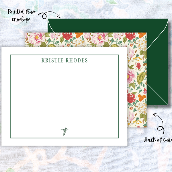 Personalized Hummingbird Stationery Set