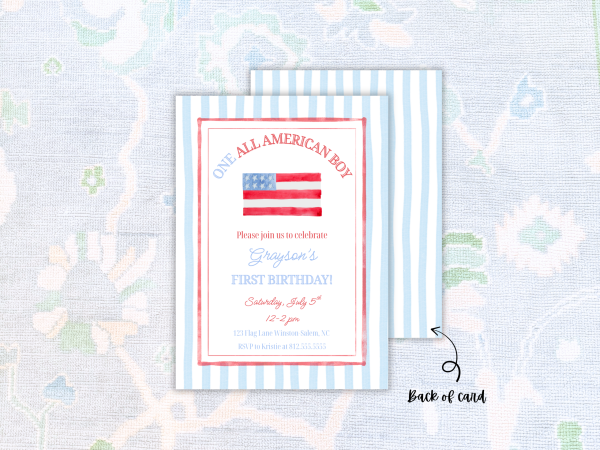 All American Boy Birthday Invitation