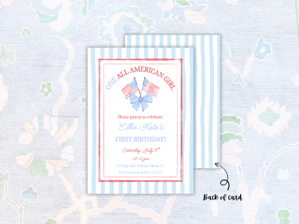 All American Girl Birthday Invitation