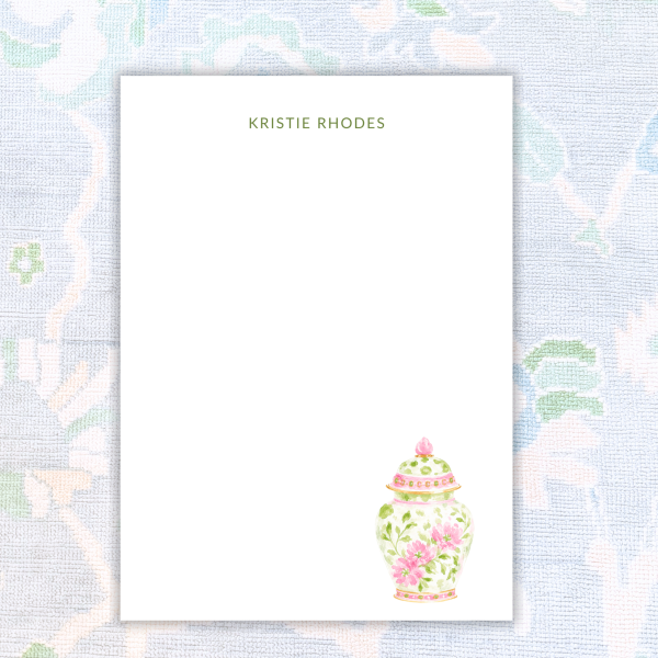 Personalized Ginger Jar Notepad