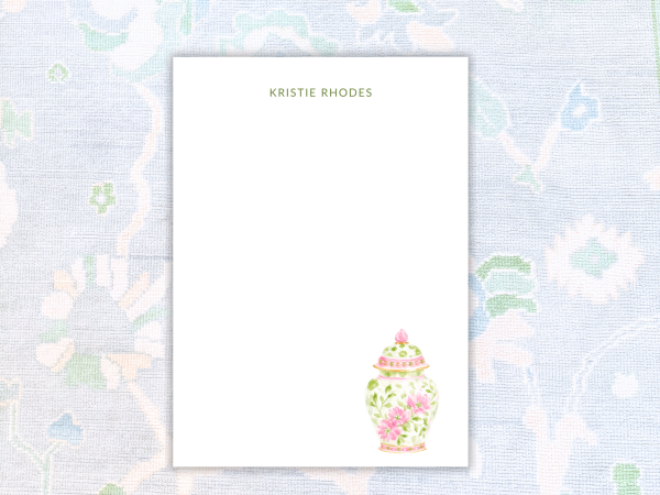 Personalized Ginger Jar Notepad