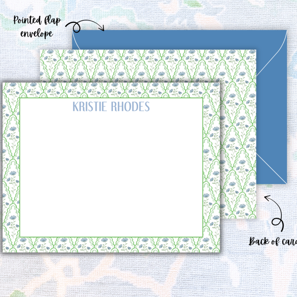 Green & Blue Floral Stationery