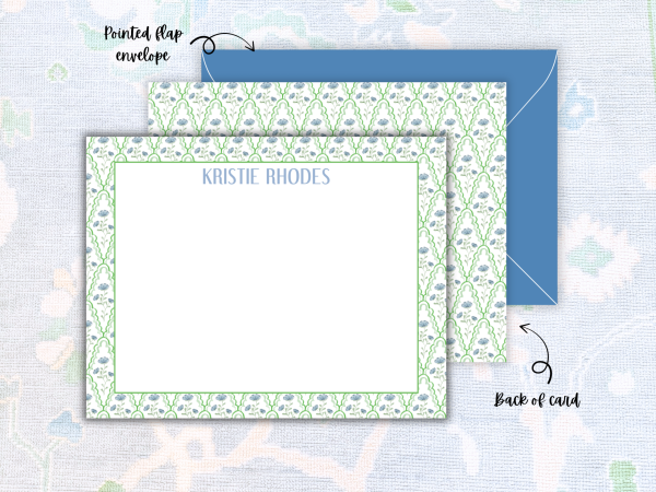 Green & Blue Floral Stationery
