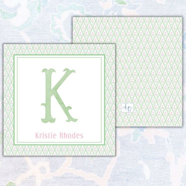 Floral Monogram Enclosure Cards