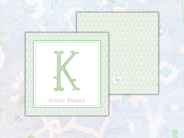 Floral Monogram Enclosure Cards