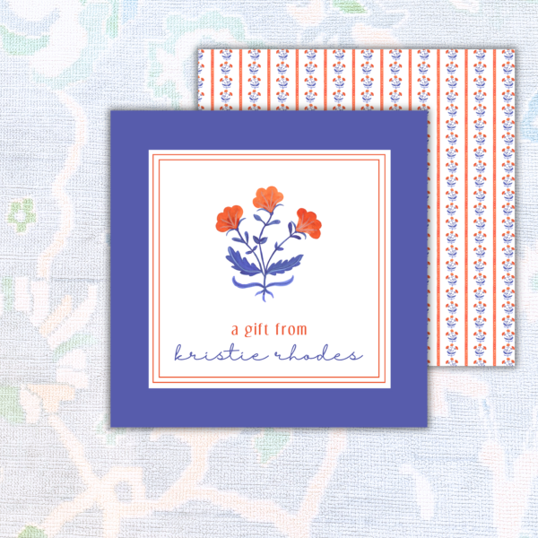 Orange Floral Enclosure Cards