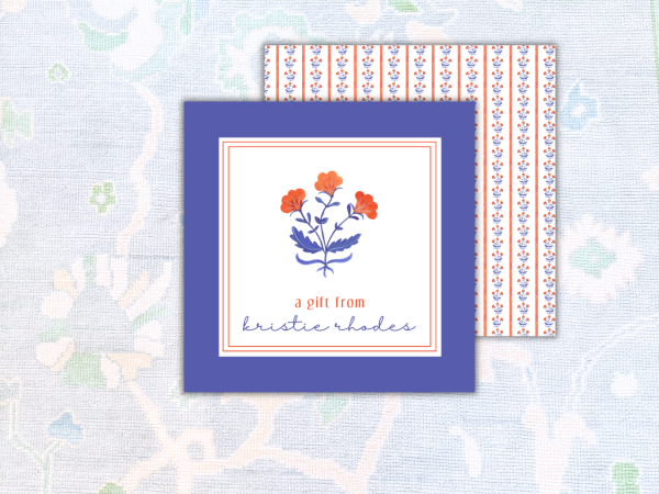 Orange Floral Enclosure Cards