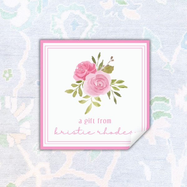 Pink Floral Gift Stickers