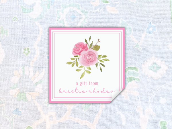 Pink Floral Gift Stickers