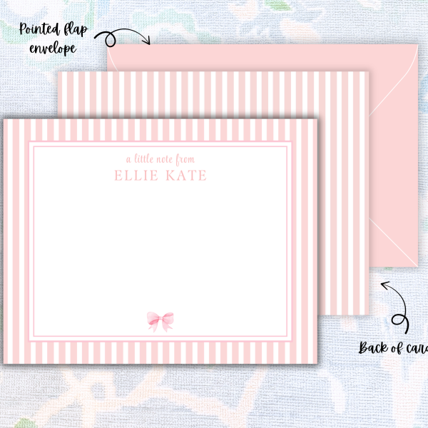 Pink Stripe Stationery