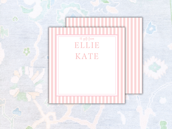 Pink Stripe Enclosure Cards