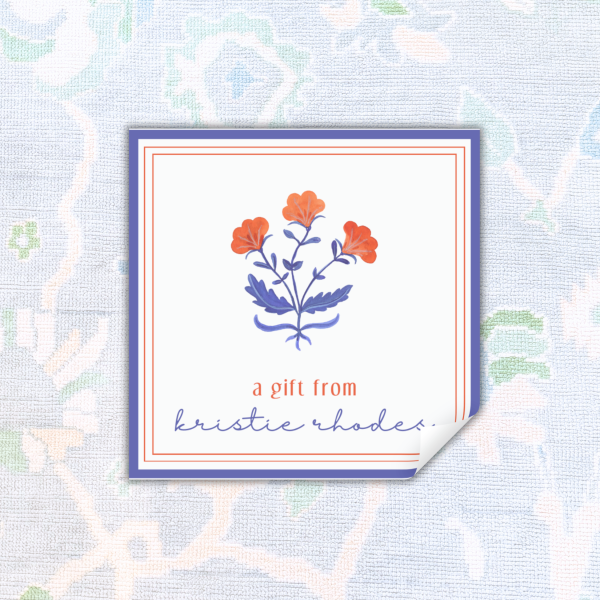 Blue Floral Gift Stickers