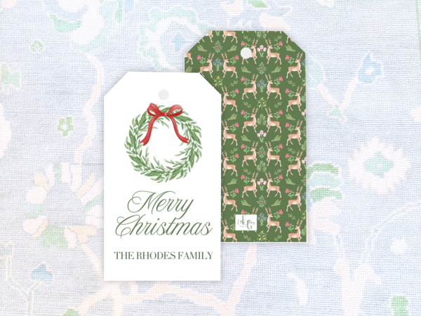 Wreath Personalized Gift Tags