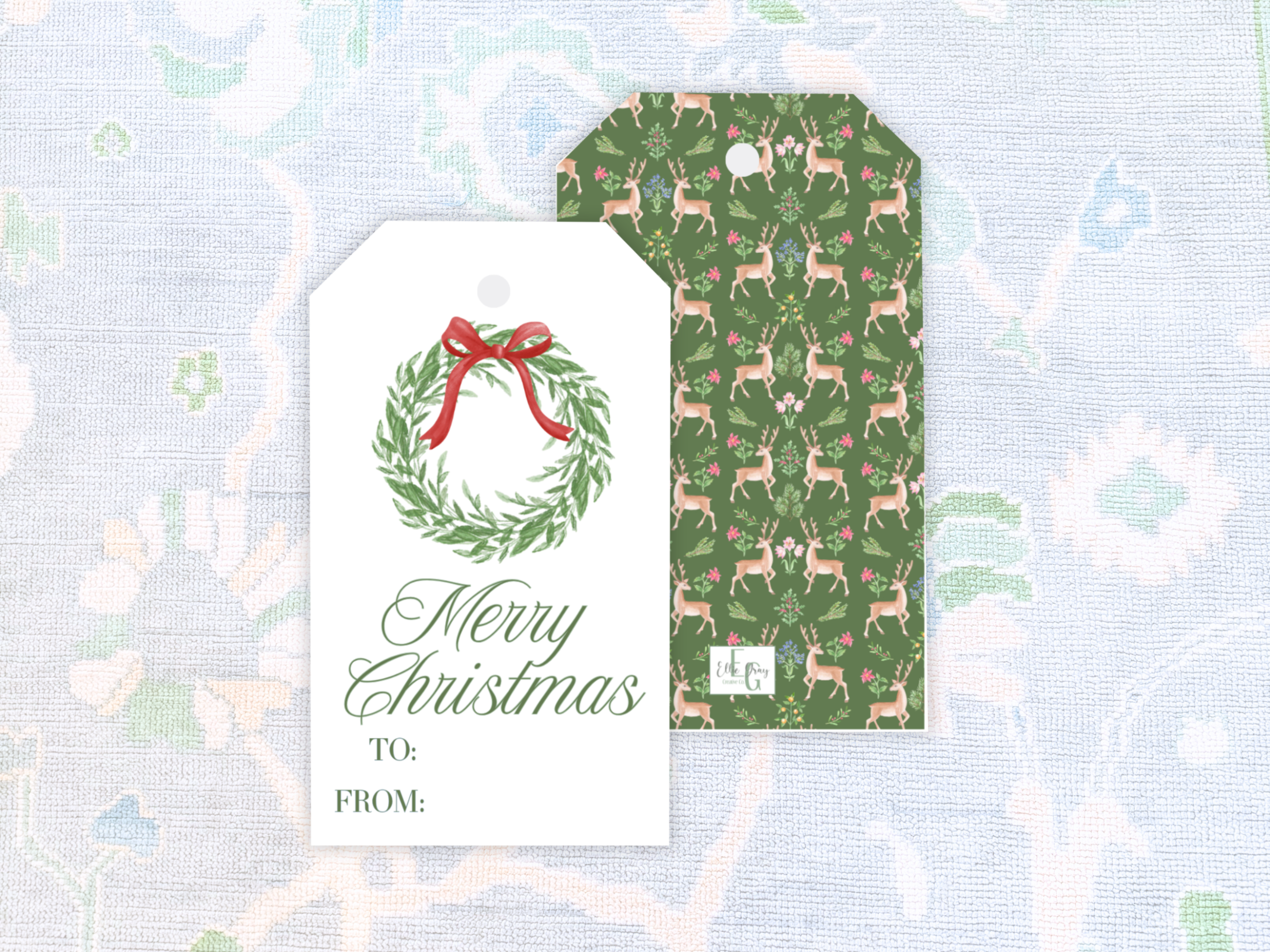 Wreath Personalized Gift Tags - Image 2