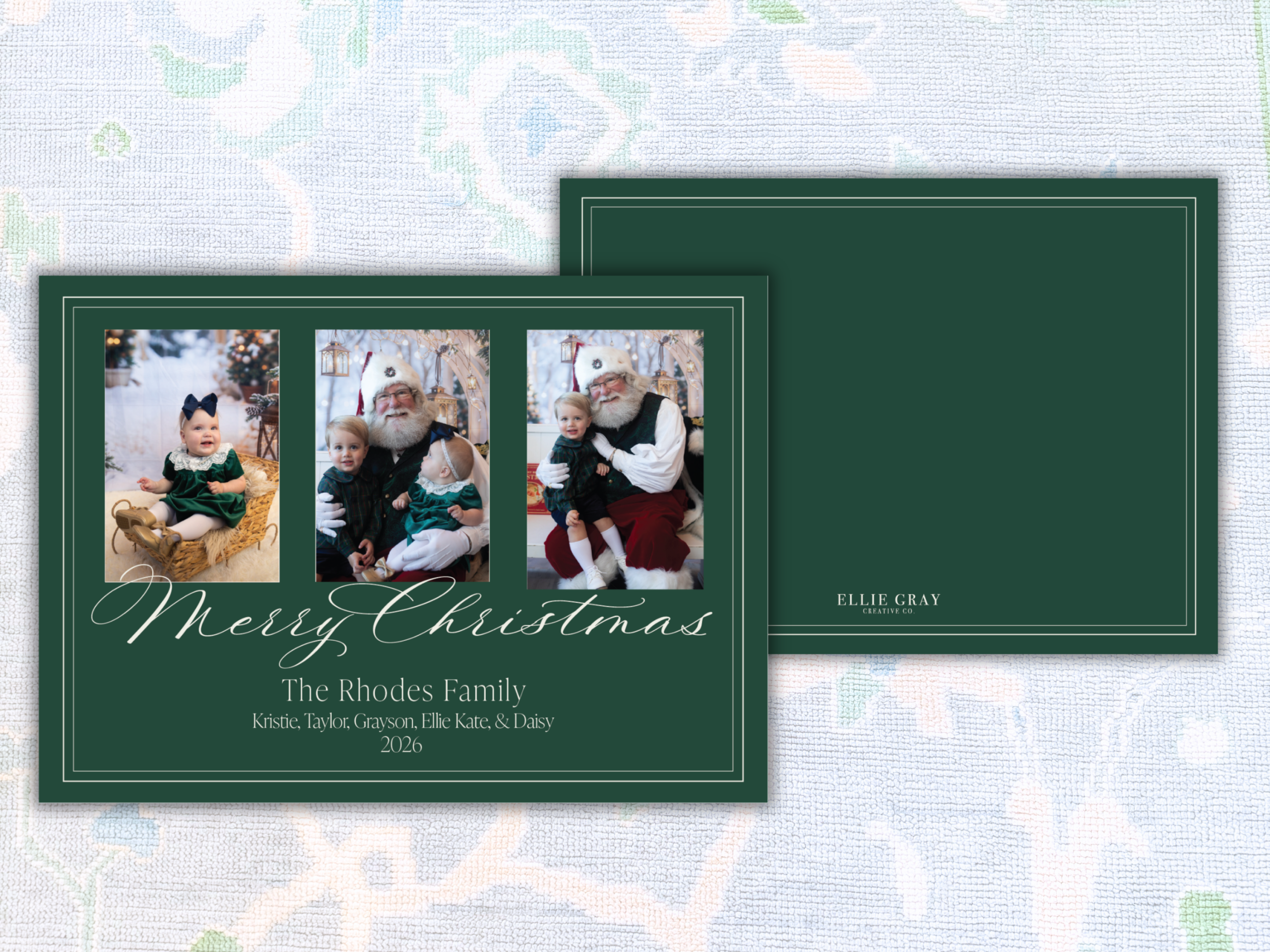 Evergreen Three-Photo Christmas Card - Image 2