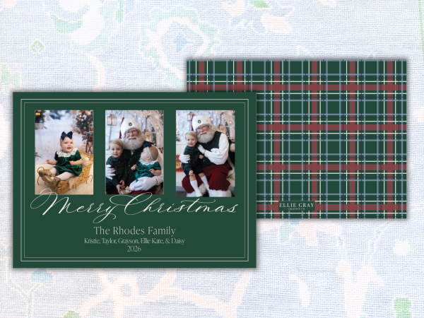 Evergreen Three-Photo Christmas Card