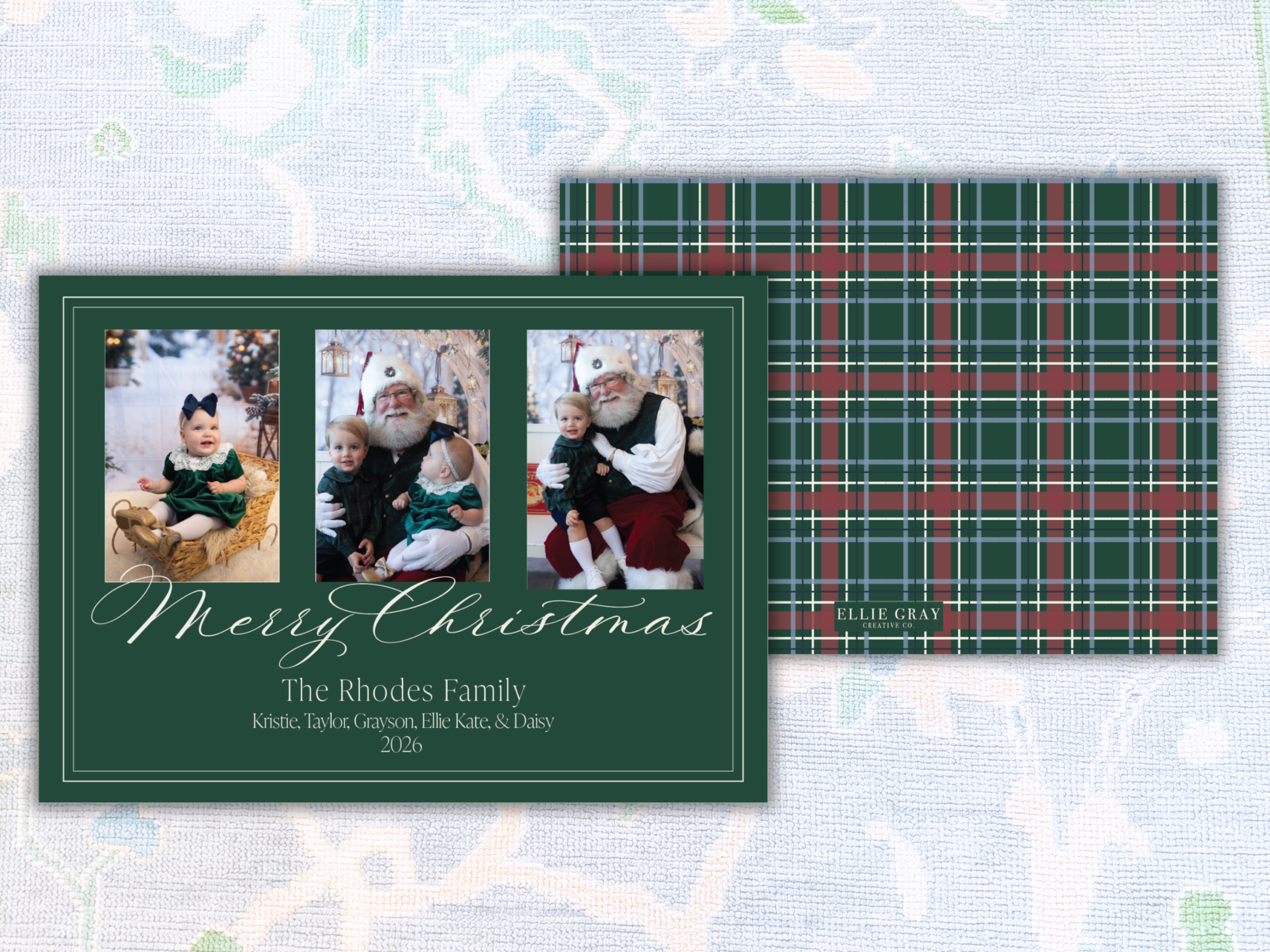 Evergreen Three-Photo Christmas Card