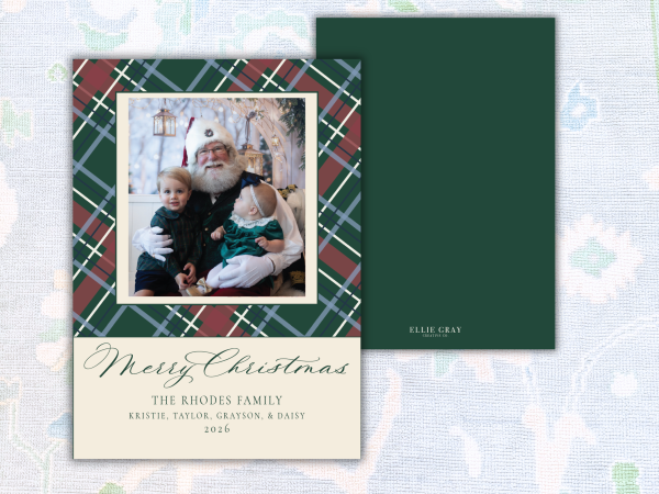 Classic Tartan Plaid Christmas Photo Card