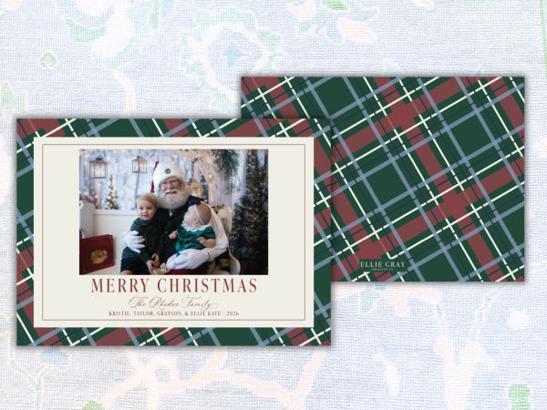 Classic Tartan Landscape Christmas Photo Card