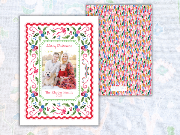 Colorful Christmas Frame Photo Card