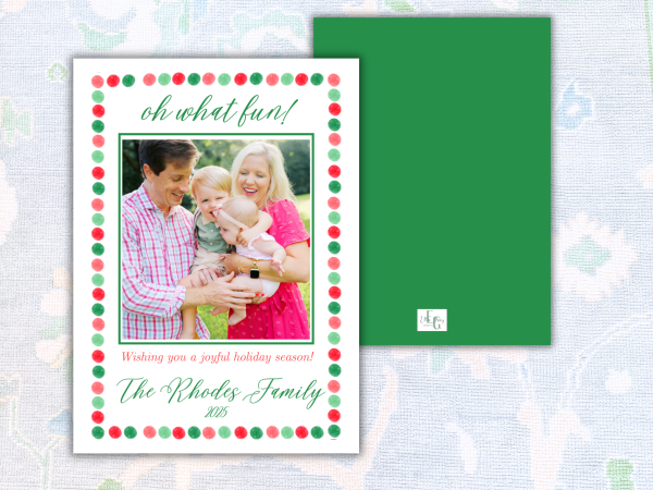 Oh What Fun Colorful Christmas Photo Card