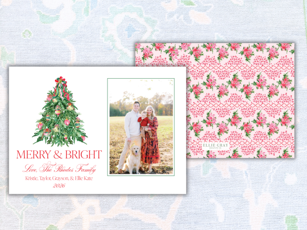 Merry & Bright Christmas Tree Photo Card