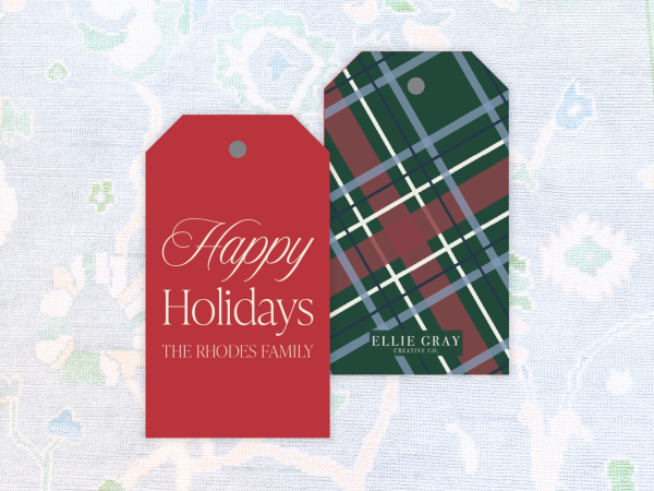Classic Christmas Plaid Gift Tags