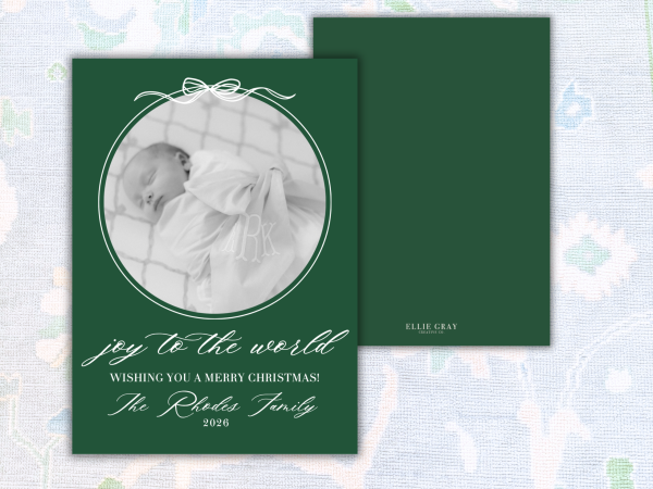 Classic Bow Frame Christmas Photo Card